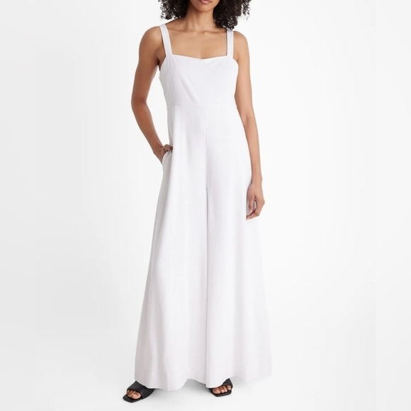 Express Whit Linen Jumpsuit, Size S - Picture 2 of 5